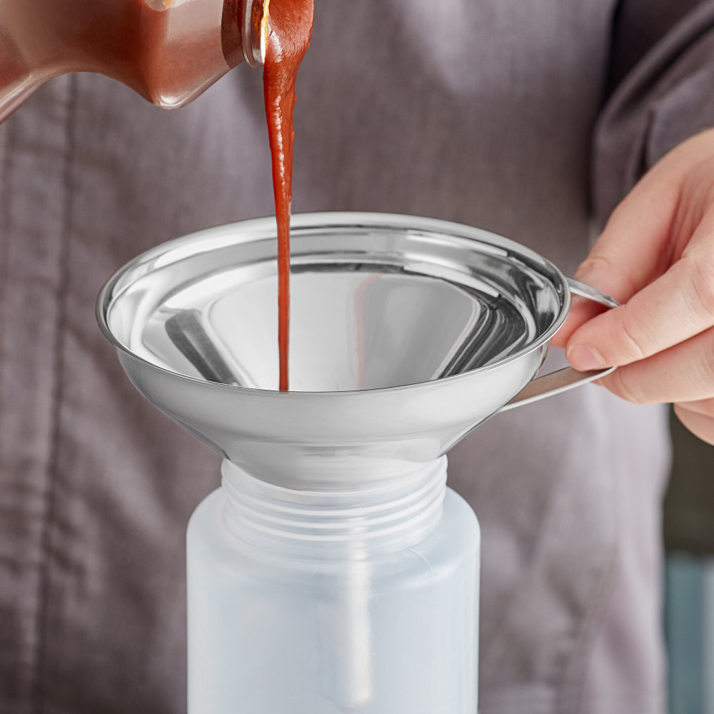 Лейка-воронка из нержавеющей стали с ручкой 13 см