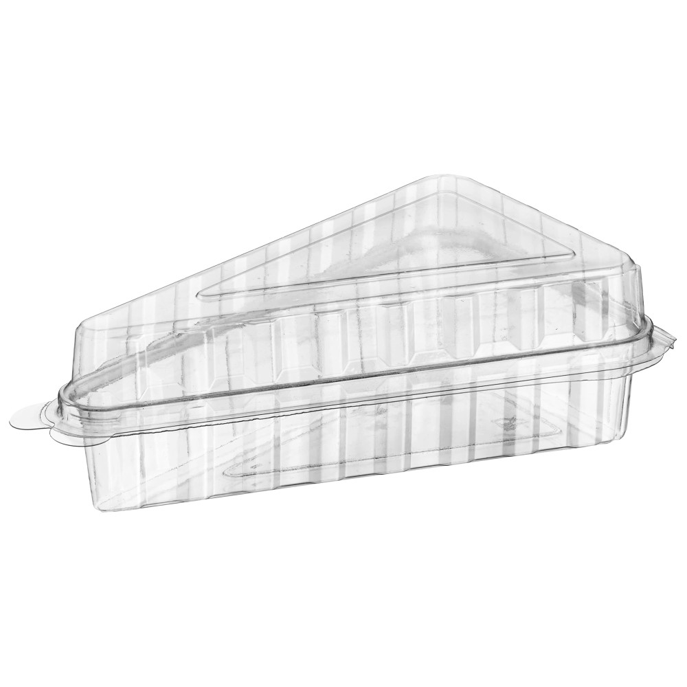 Упаковка для кусочка торта пластиковая треугольная прозрачная с крышкой 165х105х55 мм 1 шт (100/500)