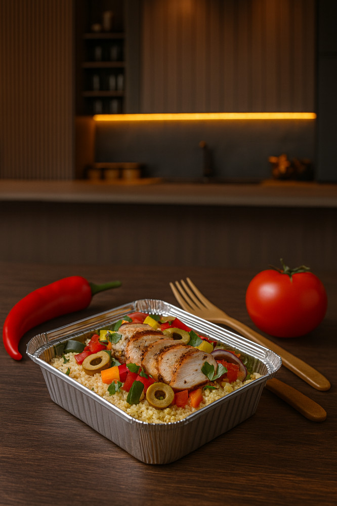 Контейнер из алюминиевой фольги прямоугольный HiT 220/64 1000 мл 215х160х50 мм 100 шт/уп (10 уп/ящ)