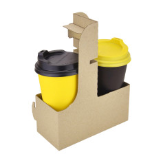 Переноска для 2-х стаканов крафт 170х75х220 мм 1 шт (200 шт/ящ)