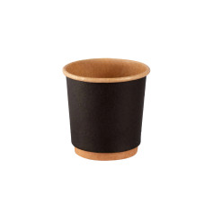 Стакан бумажный двухслойный черный-крафт 110 мл 15 шт/уп (54 уп/ящ) 