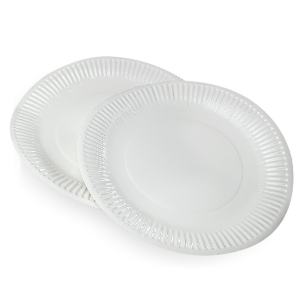 Тарелка бумажная круглая ламинированная белая 300 мм 50 шт/уп (10 уп/ящ)