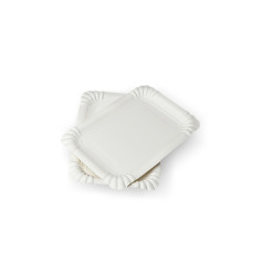 Тарелка бумажная прямоугольная ламинированная белая 170х120 мм 100 шт/уп (18 уп/ящ)