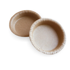 Тарелка глубокая бумажная круглая ламинированная крафт 400 мл 190 мм 50 шт/уп (6 уп/ящ)