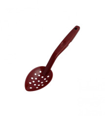 Ложка для гарнира из поликарбоната перфорированная красная 40 мл 29,5 см