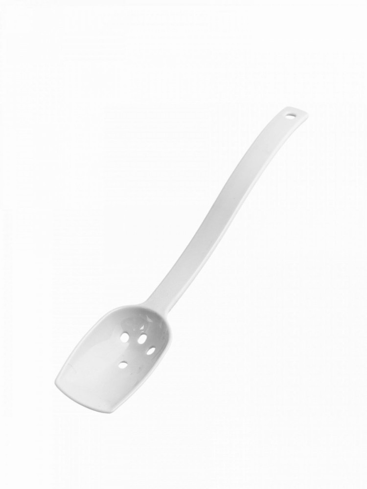 Ложка для гарнира из поликарбоната перфорированная белая 20 мл 26 см