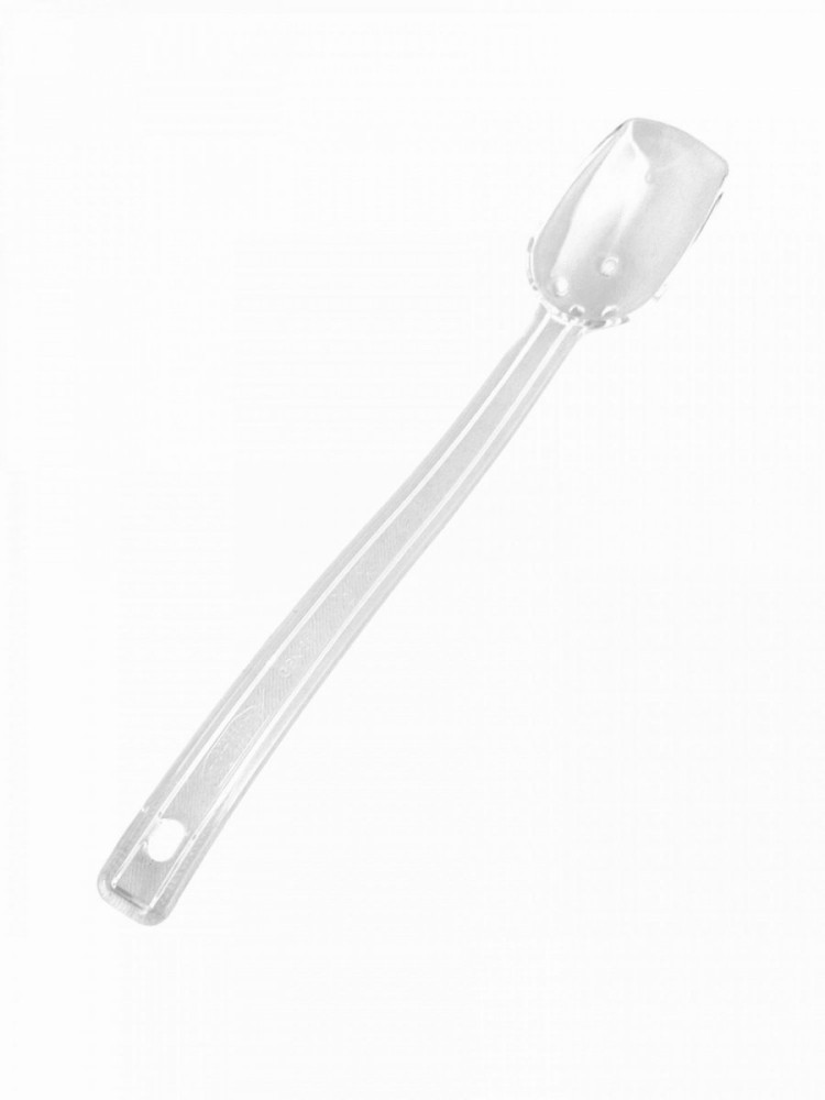 Ложка для гарнира из поликарбоната перфорированная прозрачная 20 мл 26 см