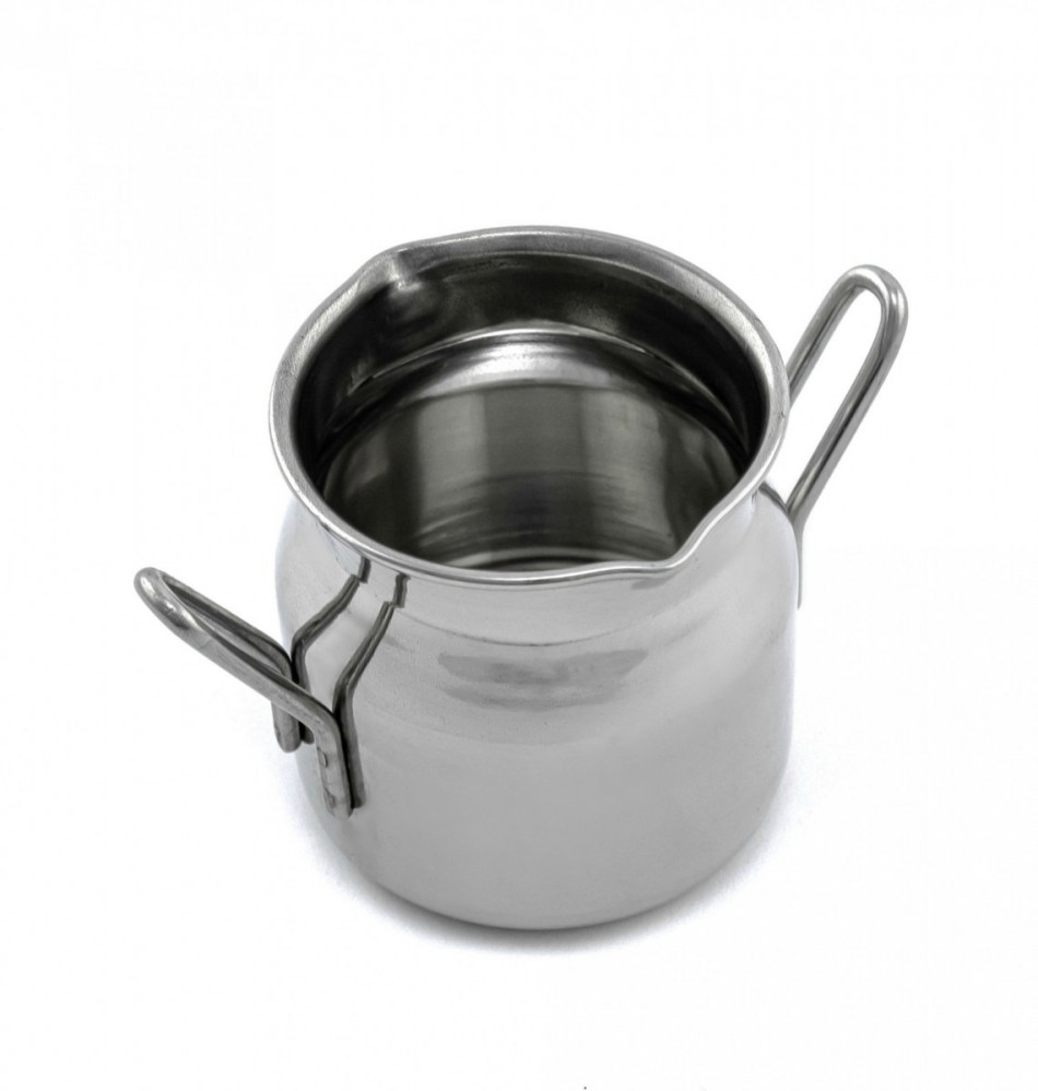 Бидончик из нержавеющей стали с ручками 80 мл 4,5х4,5 см