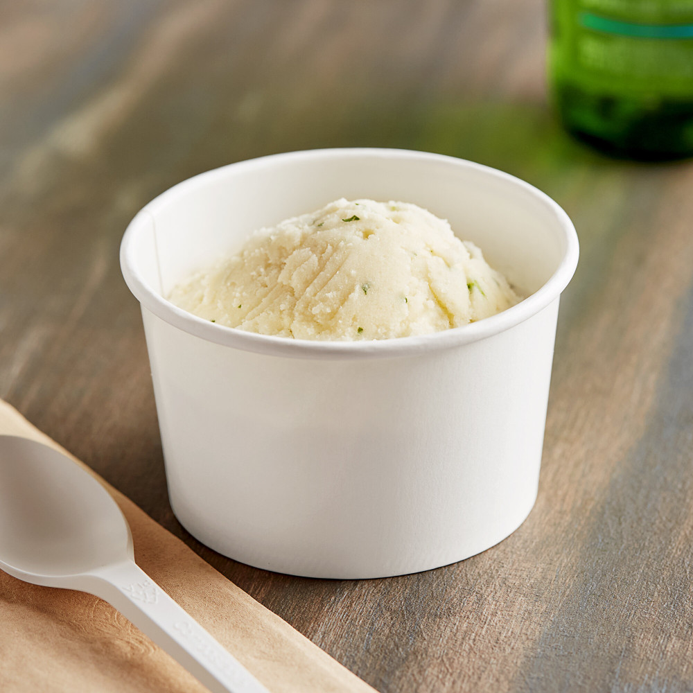 Креманка для мороженого бумажная белая 230 мл 90х55 мм 1 шт (50/1000)