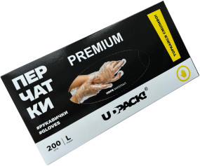 Перчатки полиэтиленовые UDPACK! Premium прозрачные в боксе 15 мкм 200 шт/уп (10 уп/ящ)