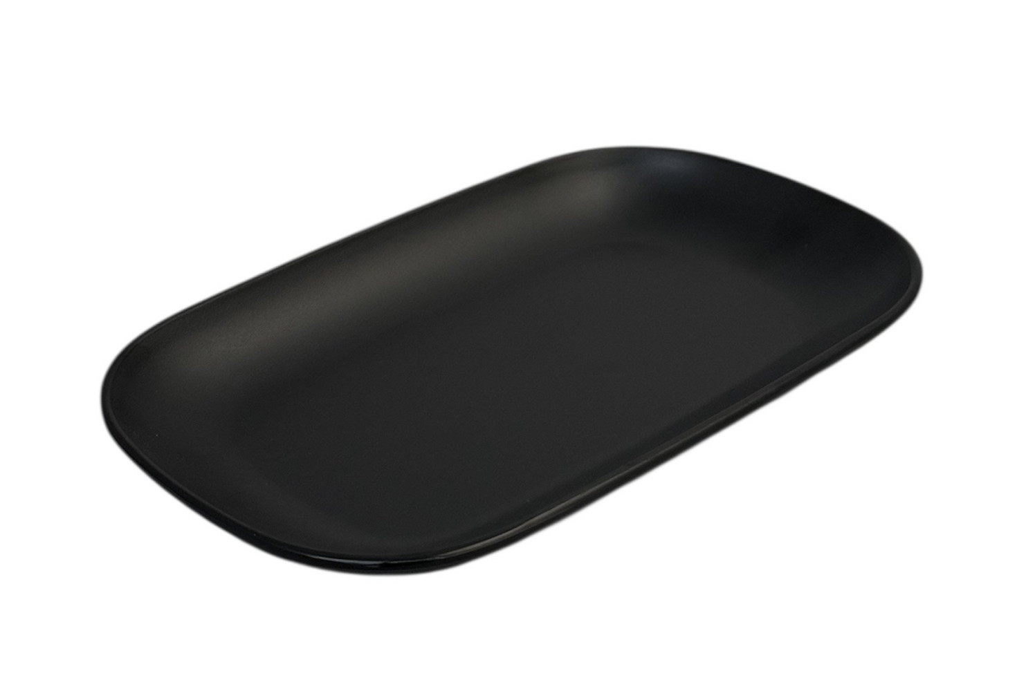 Тарелка из меламина овальная черная 24х15х2,5 см