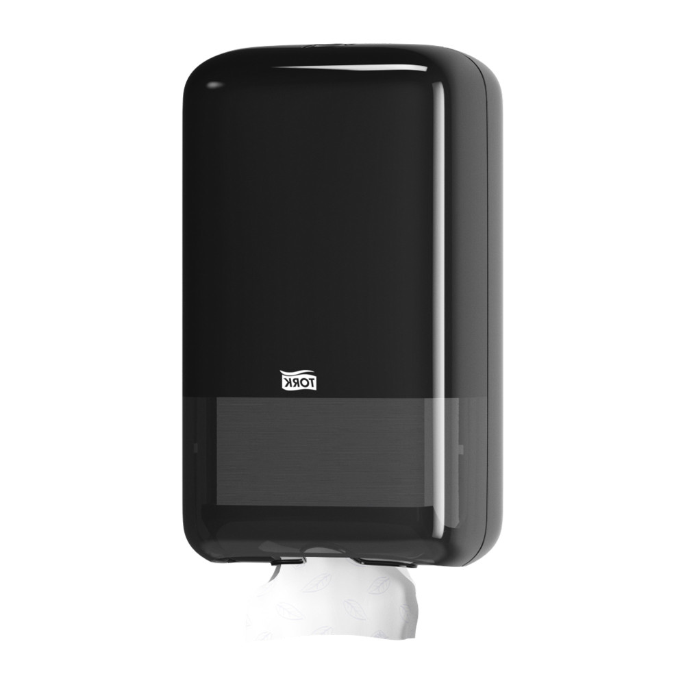Диспенсер для листовой туалетной бумаги Tork Elevation пластиковый черный 159х271х128 мм