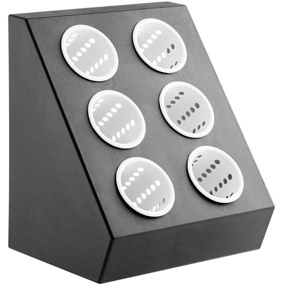 Органайзер для столовых приборов пластиковый 6 секций черно-белый 35х40,5х25,5 см