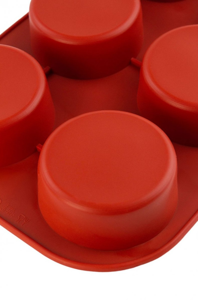 Форма силиконовая Профи Тарт 6 ячеек красная 6,7 см