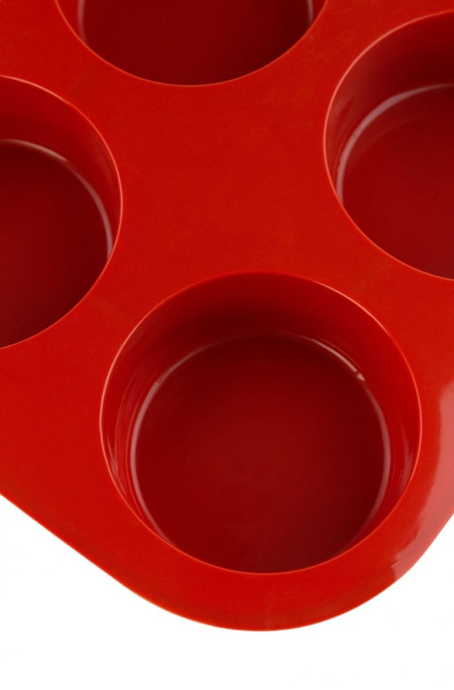 Форма силиконовая Профи Тарт 6 ячеек красная 6,7 см