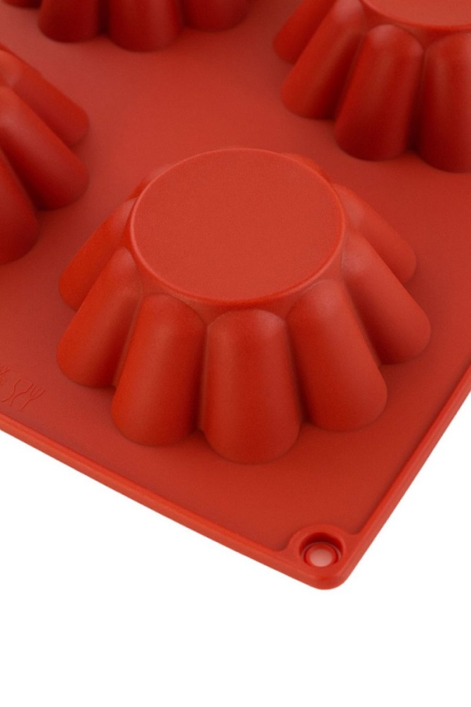 Форма силиконовая Профи Корзинка 6 ячеек красная 8,6 см
