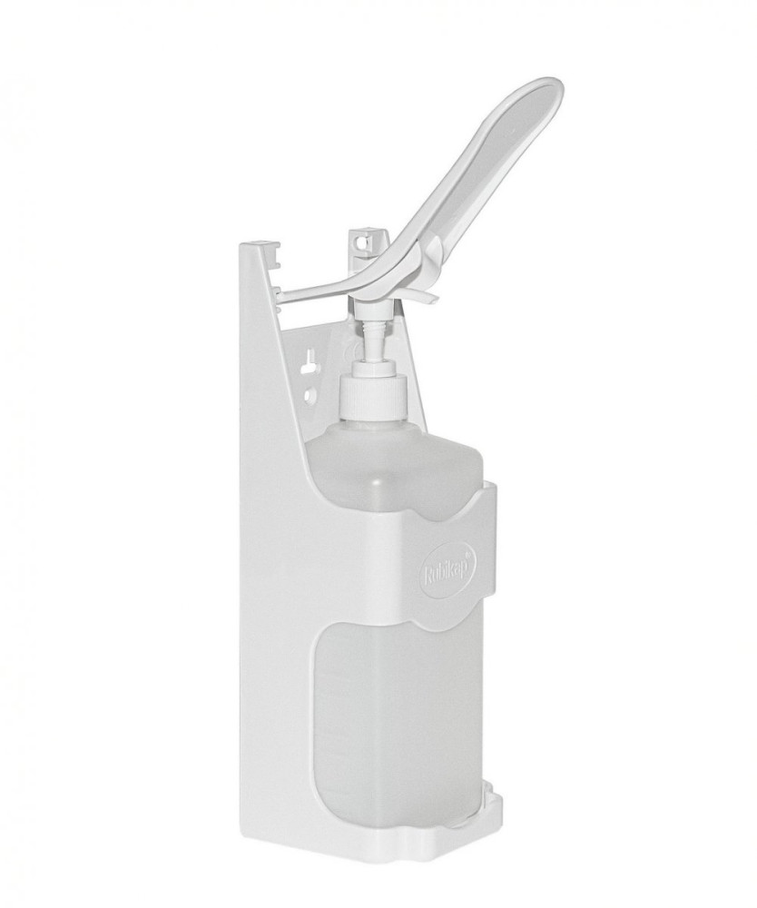 Дозатор для дезинфицирующего средства Rubikap пластиковый с локтевым приводом белый 1 л