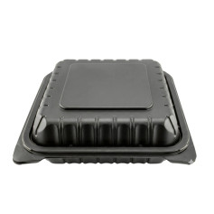 Ланч бокс пластиковый черный 155х155х70 мм 1 шт (100/200)
