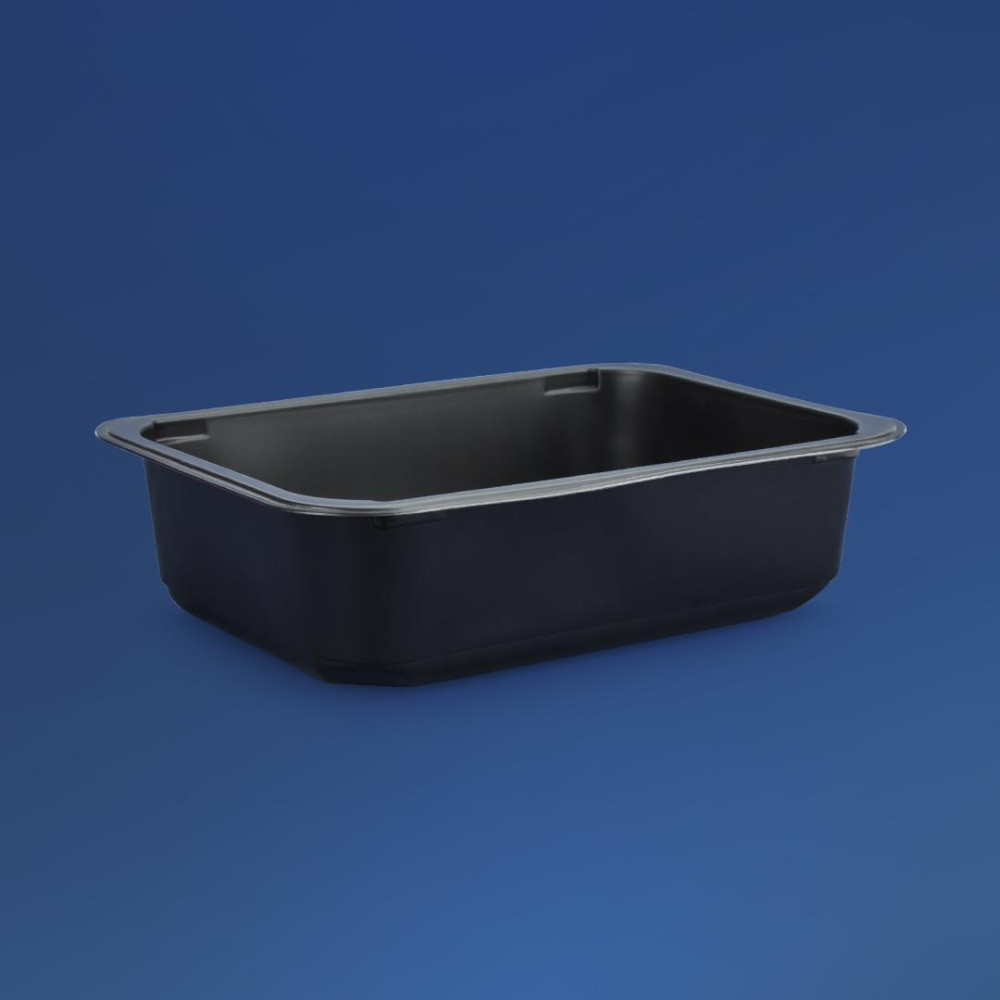 Контейнер пластиковый ПП-118-750 черный с крышкой 750 мл 187х138х50 мм 1 шт (400 шт/ящ)