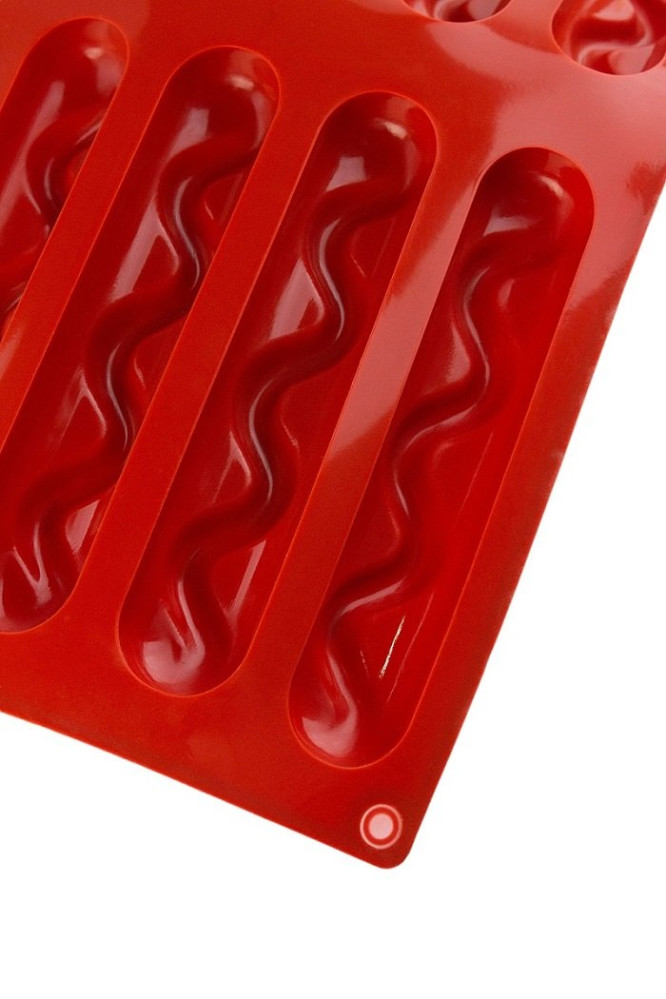 Форма силиконовая Профи Шоко-Батоно 10 ячеек красная 12,3х2,8 см