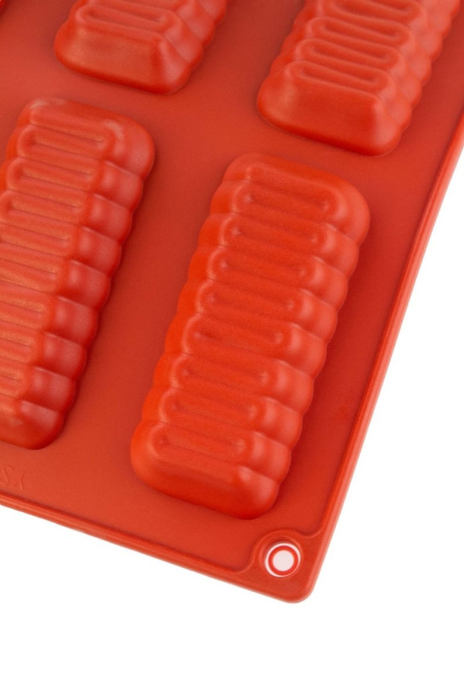 Форма силиконовая Профи Волна 9 ячеек красная 8х3,9 см
