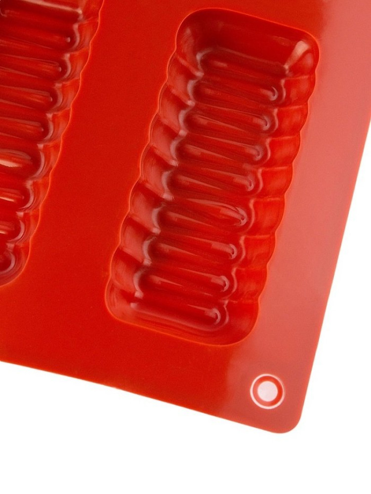 Форма силиконовая Профи Волна 9 ячеек красная 8х3,9 см