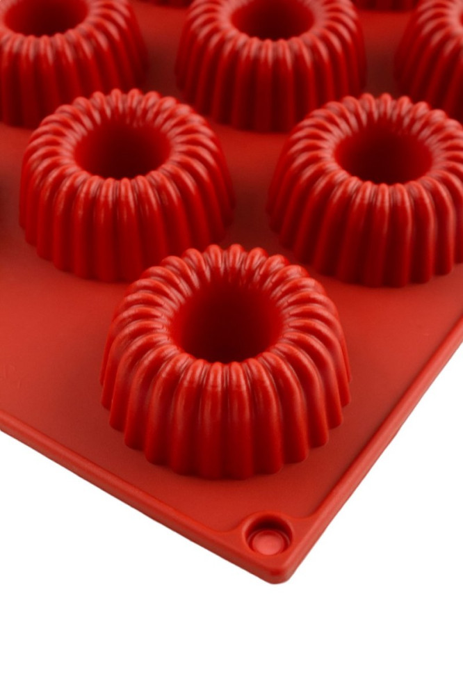 Форма силиконовая Профи Канеле 12 ячеек красная 5 см