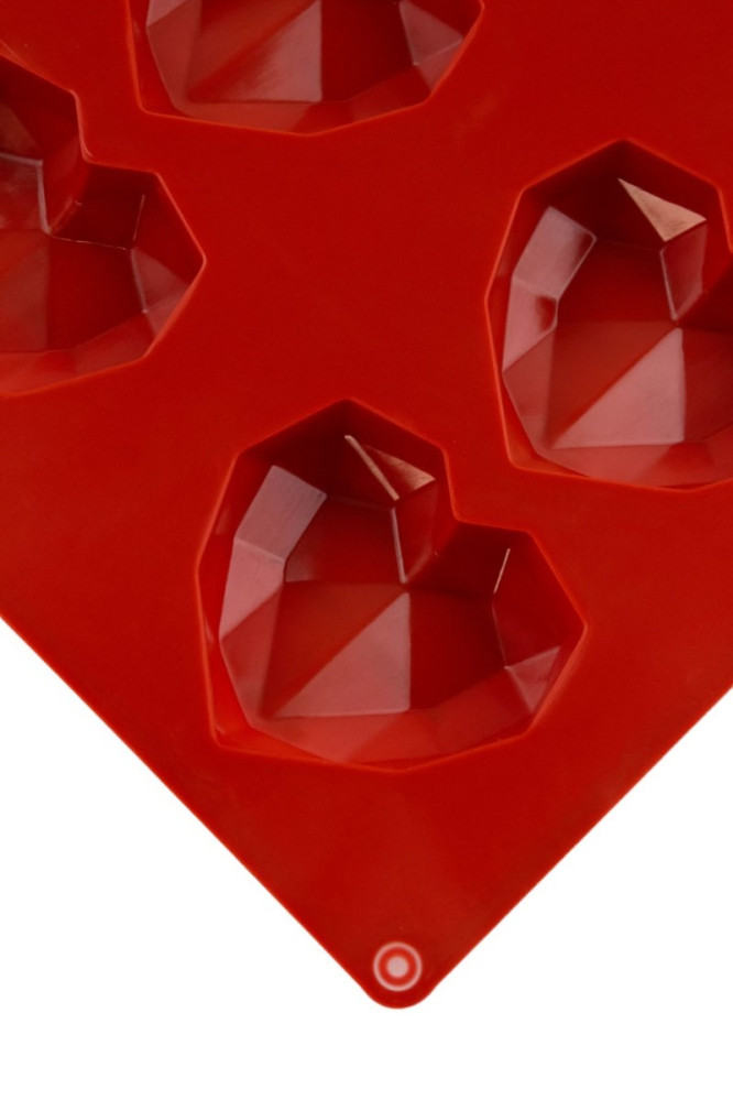 Форма силиконовая Профи Ледяное сердце 12 ячеек красная 5,1х4,9 см