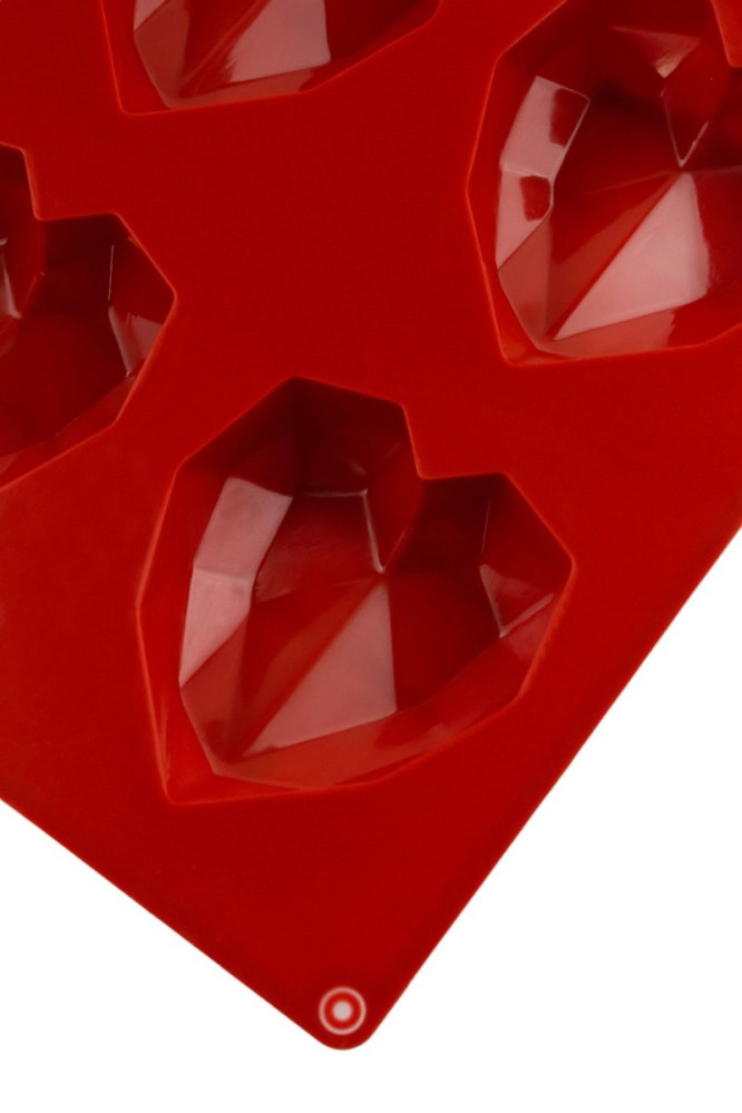 Форма силиконовая Профи Ледяное сердце 8 ячеек красная 5,7х6,4 см