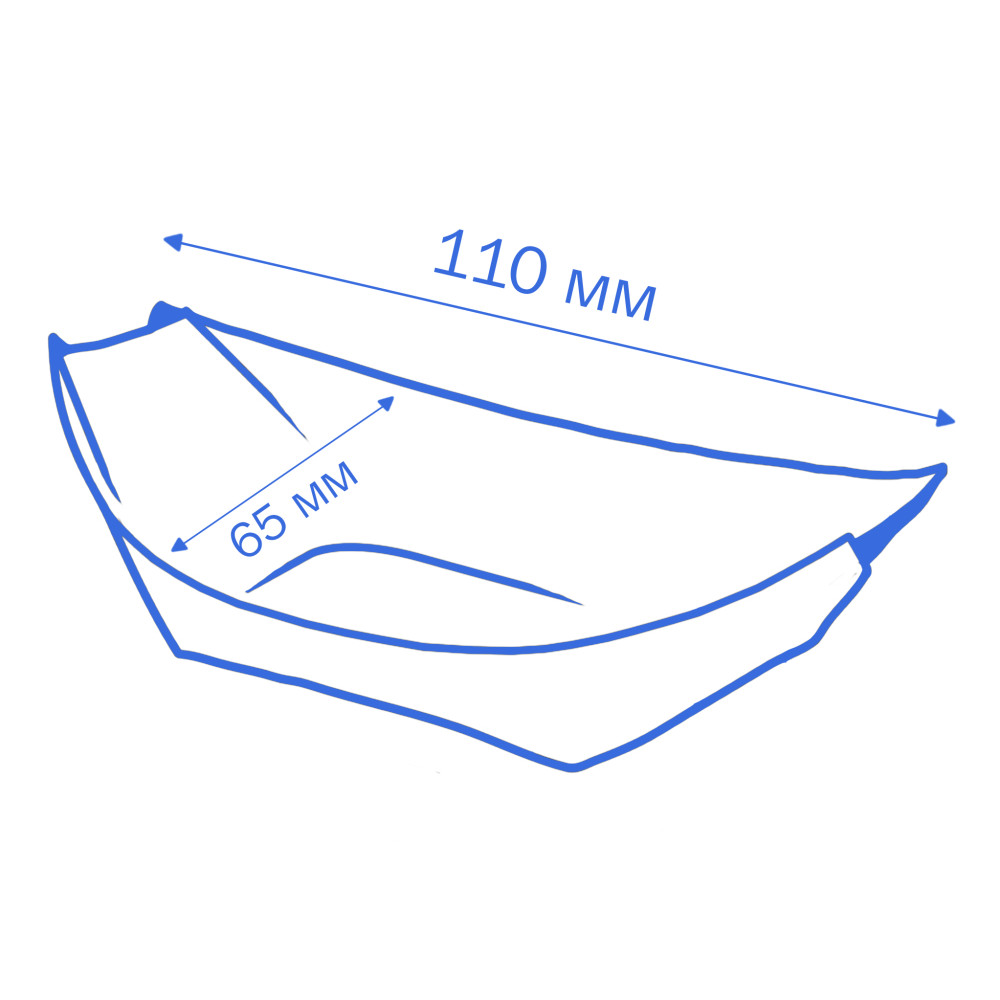 Тарелка деревянная Лодочка, 110х65 мм, 50 шт/уп