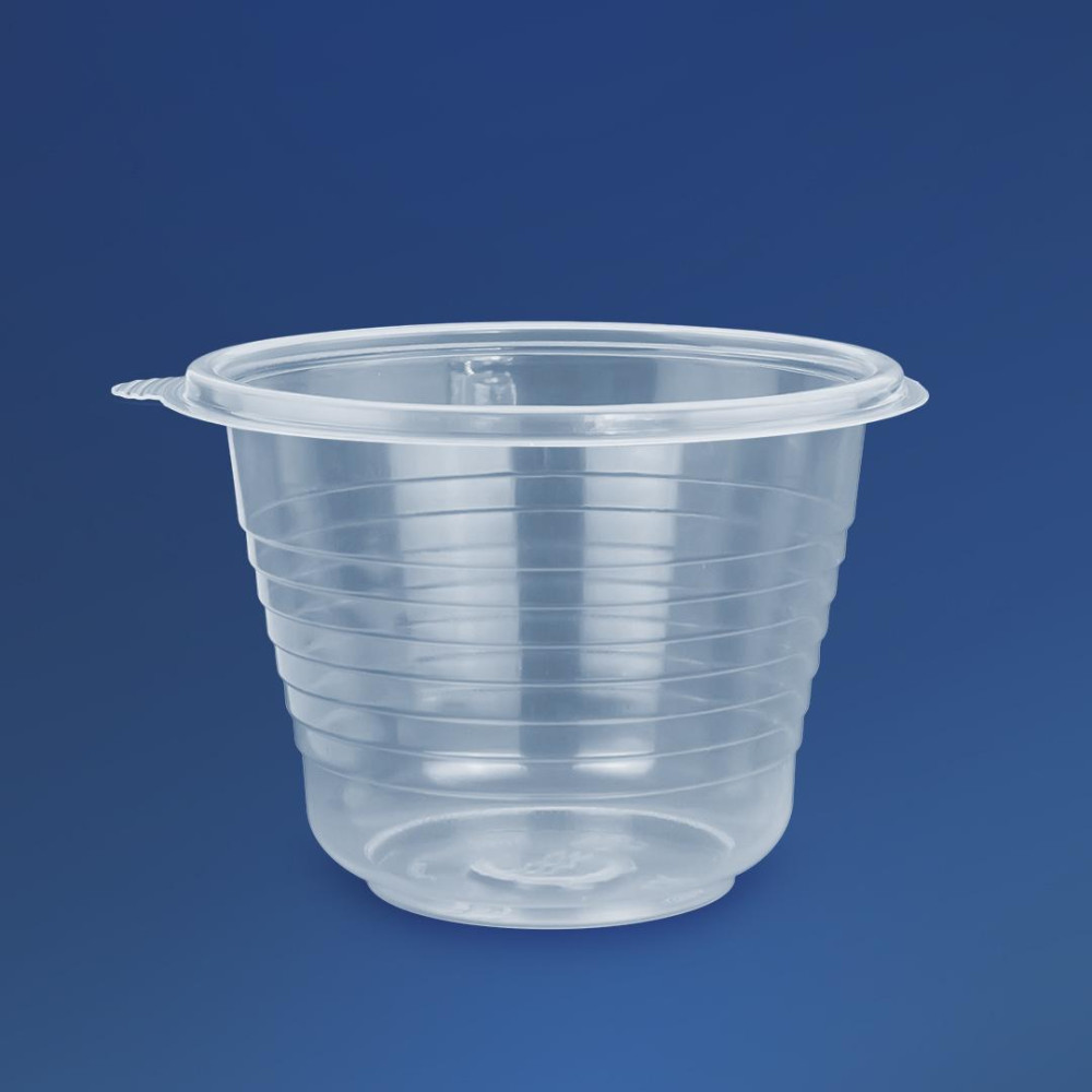 Супник пластиковый ПП-117-750 прозрачный с крышкой 750 мл 140х100 мм 1 шт (480 шт/ящ)