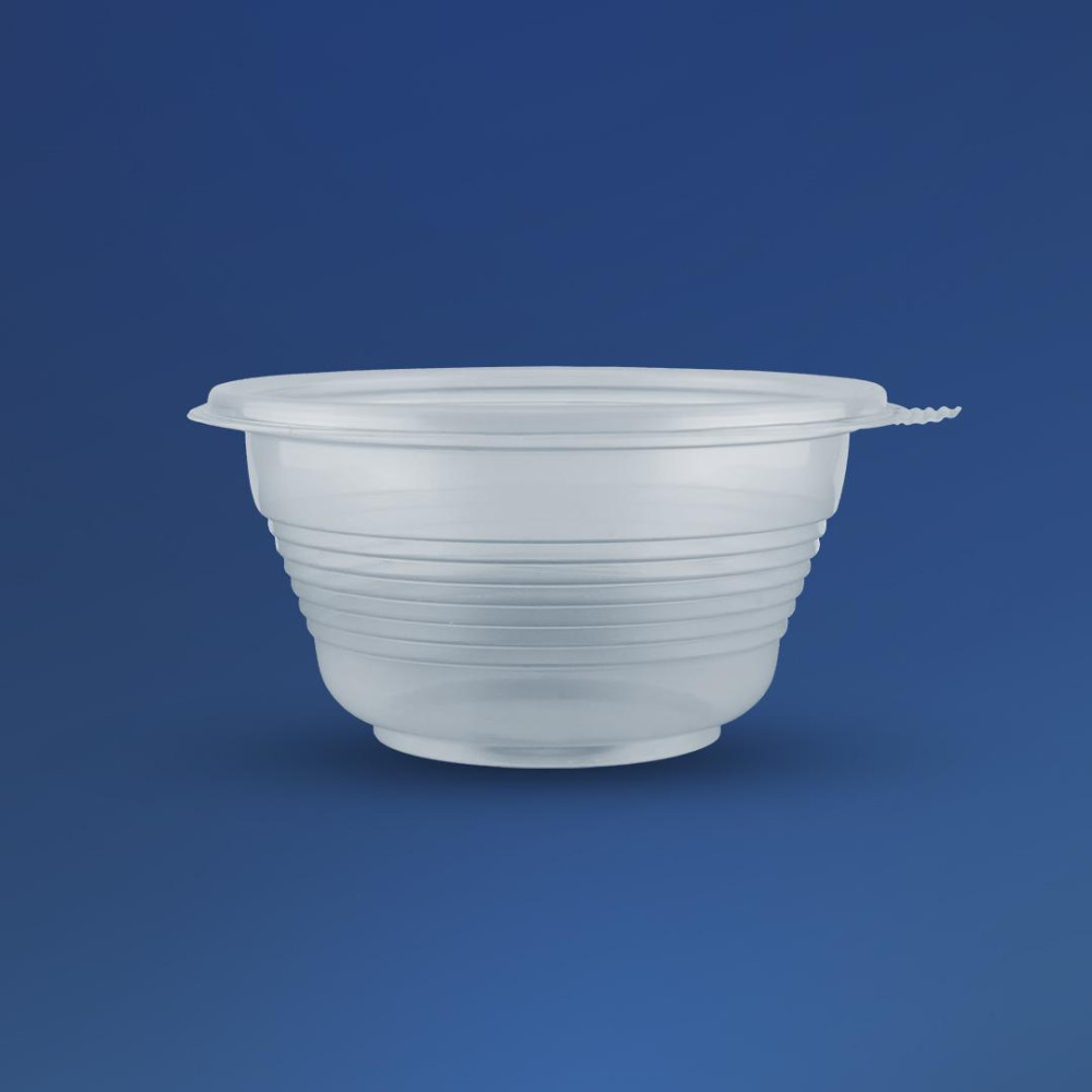 Супник пластиковый ПП-117-500 прозрачный с крышкой 500 мл 140х75 мм 1 шт (480 шт/ящ)