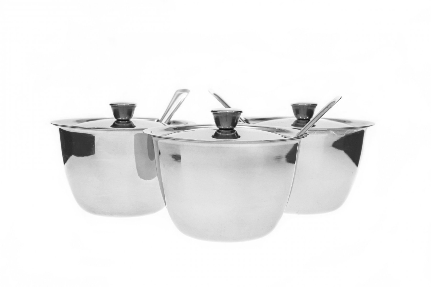 Подставка сервировочная из нержавеющей стали 3 секции вращающаяся с ручкой 300 мл