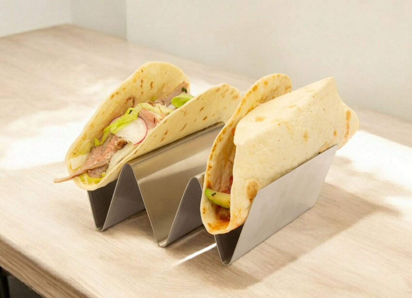 Подставка для хот-догов и тако из нержавеющей стали 2/3 секции 13х11,5х5 см