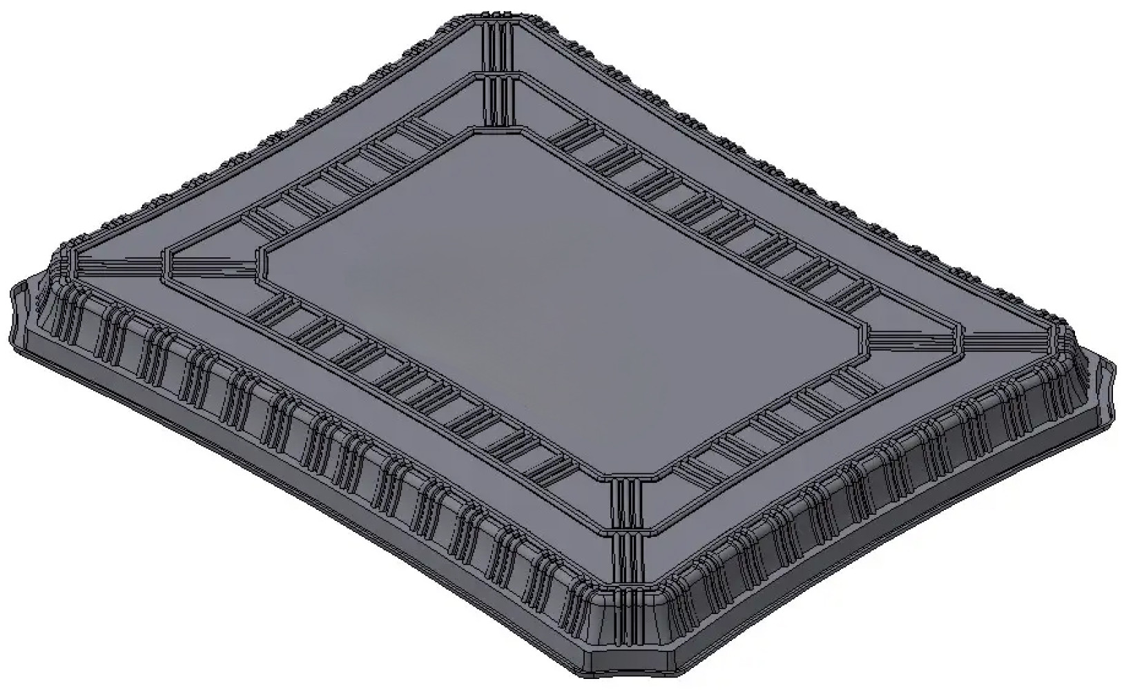 Упаковка для суши 24х29см с делениями, крышкой  ПП-18777, 1шт