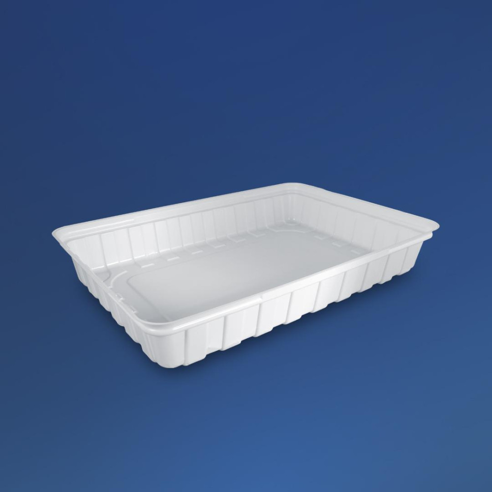 Упаковка для суши пластиковая ПС-61 белая с крышкой 1500 мл 278х195х40 мм 180 шт/ящ