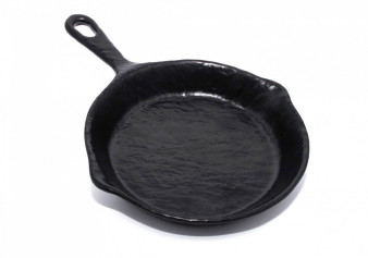 Сковорода из меламина круглая черная 600 мл 19х3,8 см