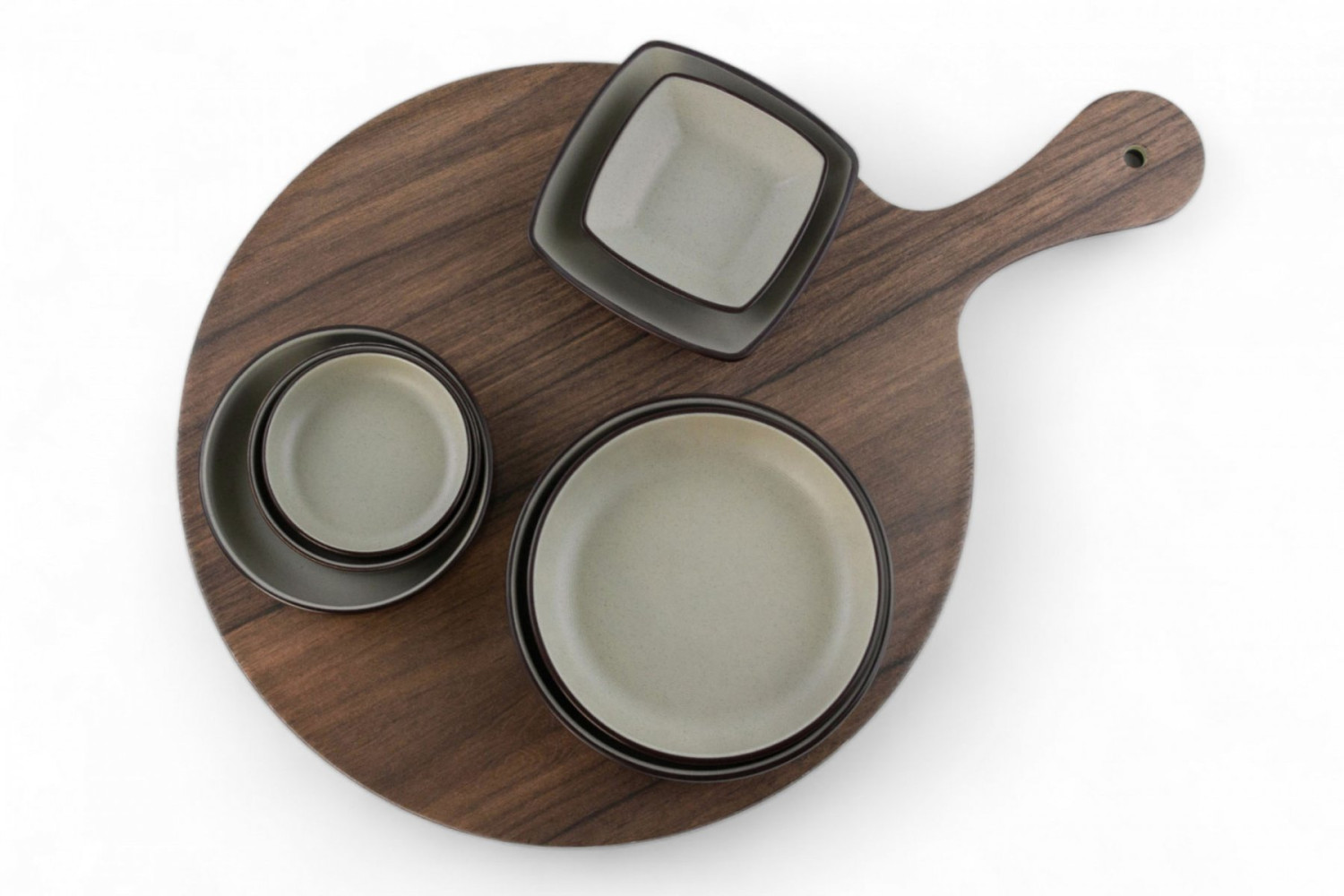 Доска сервировочная из меламина круглая коричневая 32х1,5 см