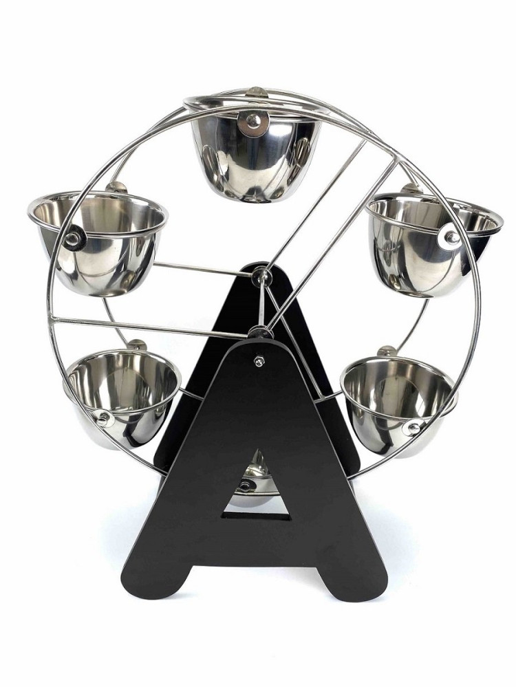 Набор соусников из нержавеющей стали вращающийся на подставке 300 мл 6 шт