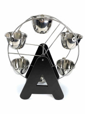 Набор соусников из нержавеющей стали вращающийся на подставке 300 мл 6 шт