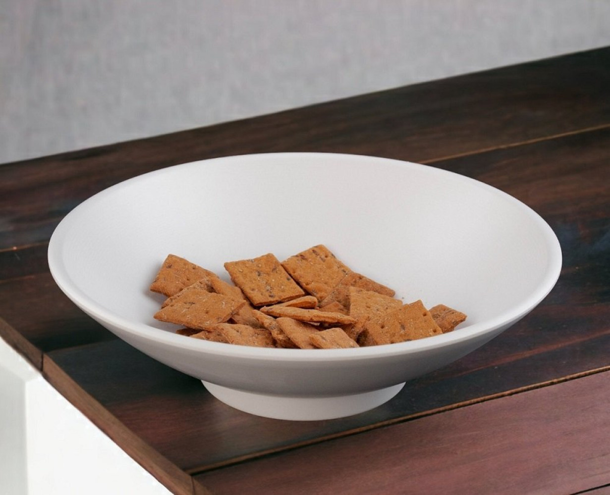 Тарелка глубокая из меламина круглая белая 1,42 л 24,5х7,3 см