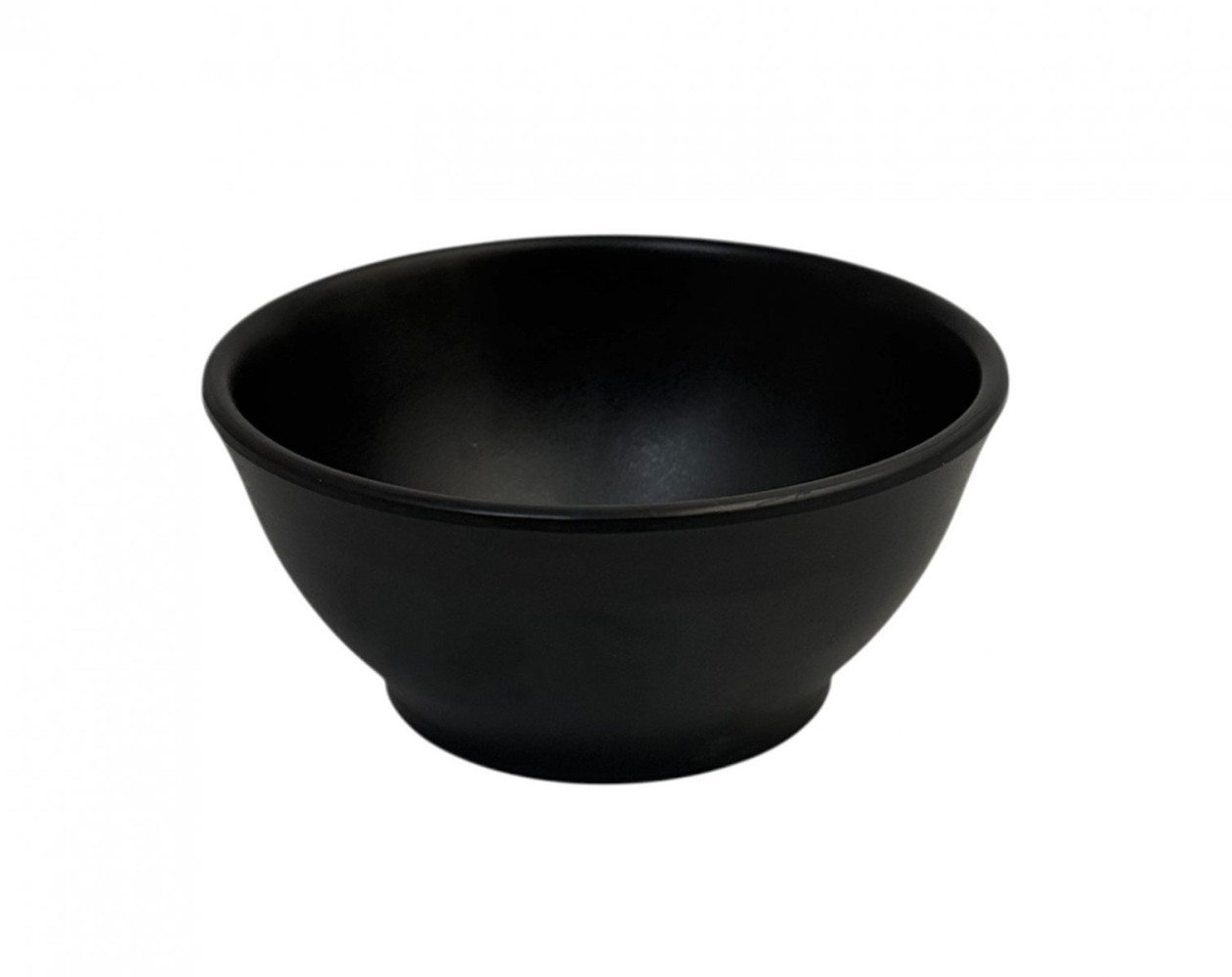 Тарелка глубокая из меламина круглая черная 280 мл 10,5х5 см