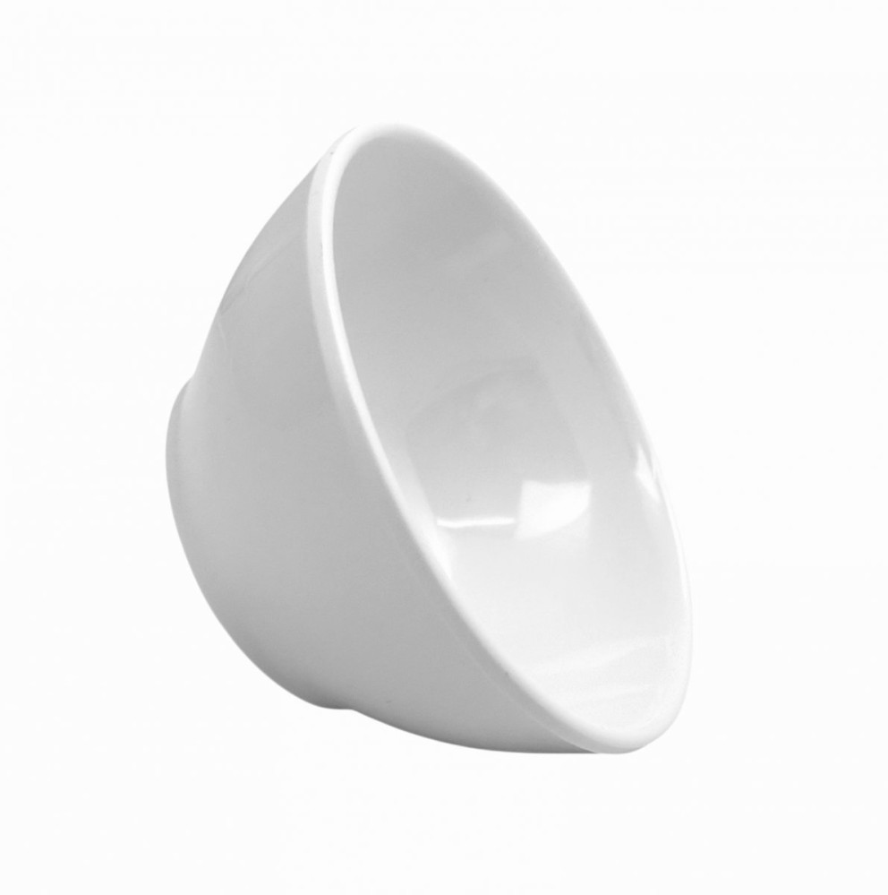 Тарелка глубокая из меламина круглая белая 280 мл 10,5х5 см