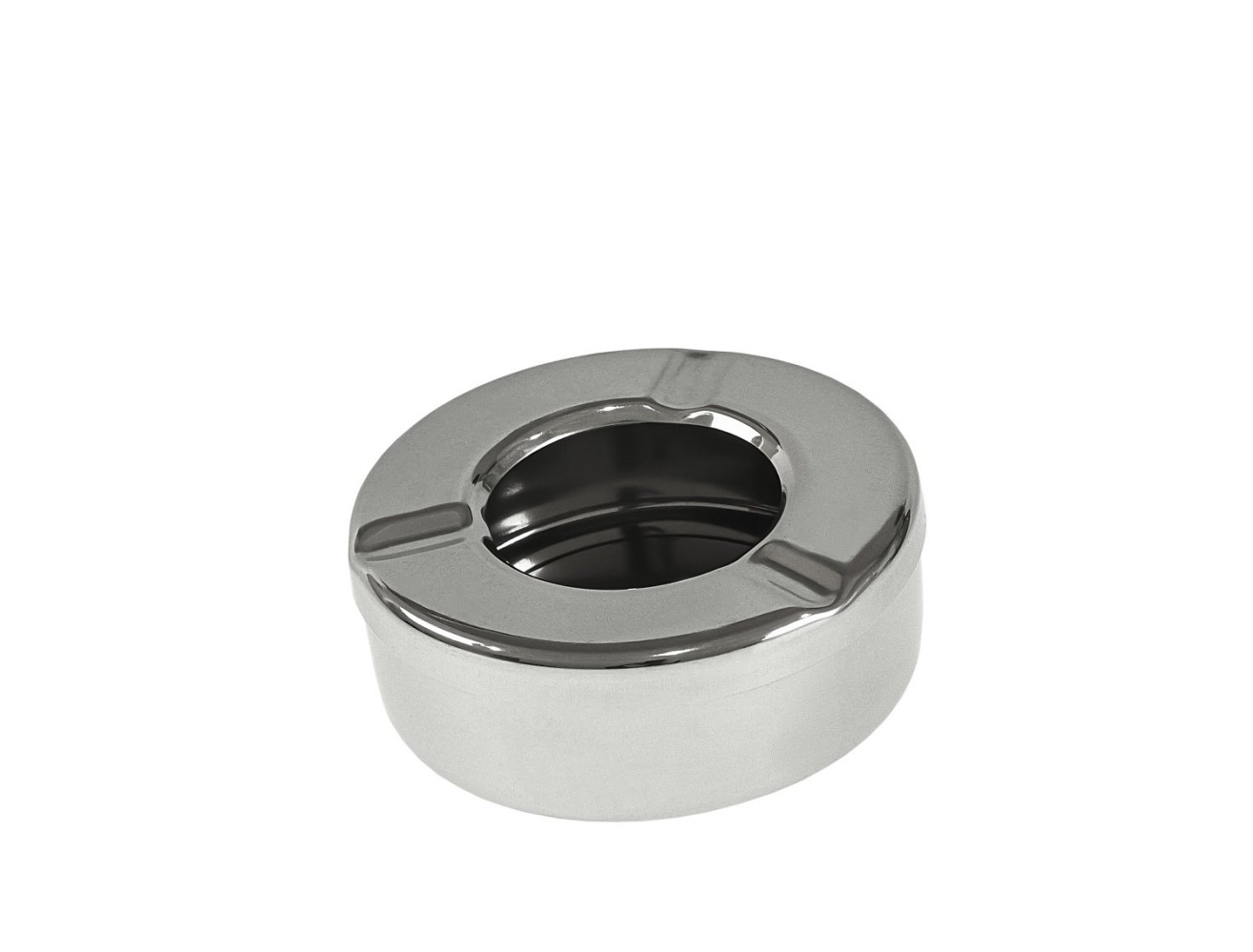 Пепельница из нержавеющей стали круглая с крышкой 9х3,5 см