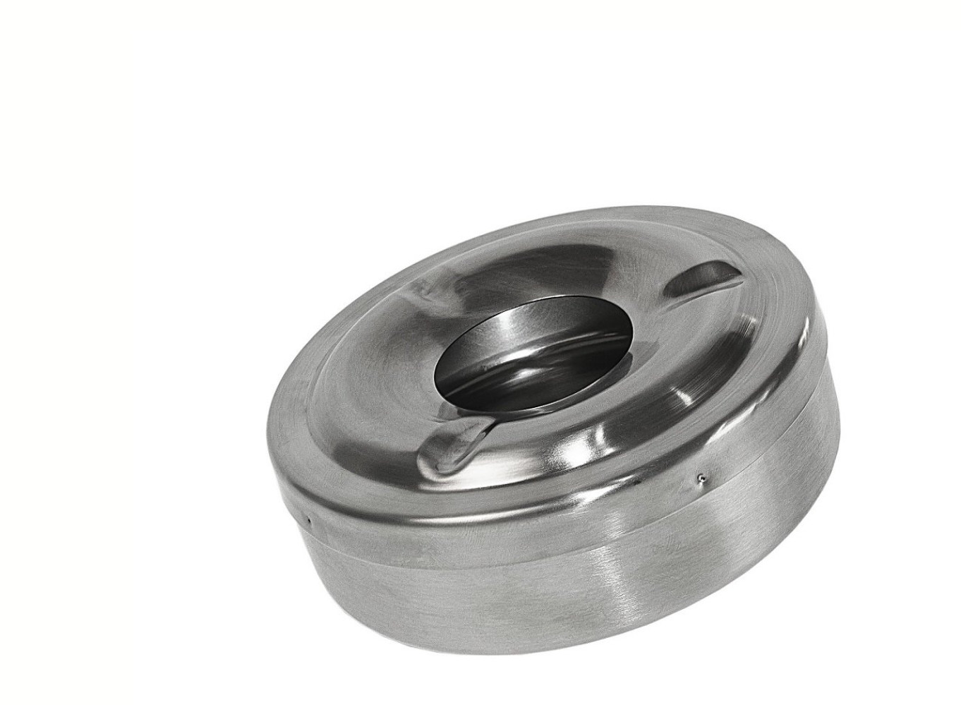 Пепельница из нержавеющей стали круглая с крышкой 11х4 см