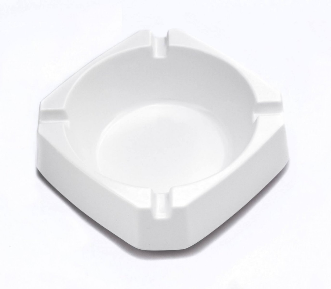 Пепельница из меламина квадратная белая 9,2х9,2х3 см