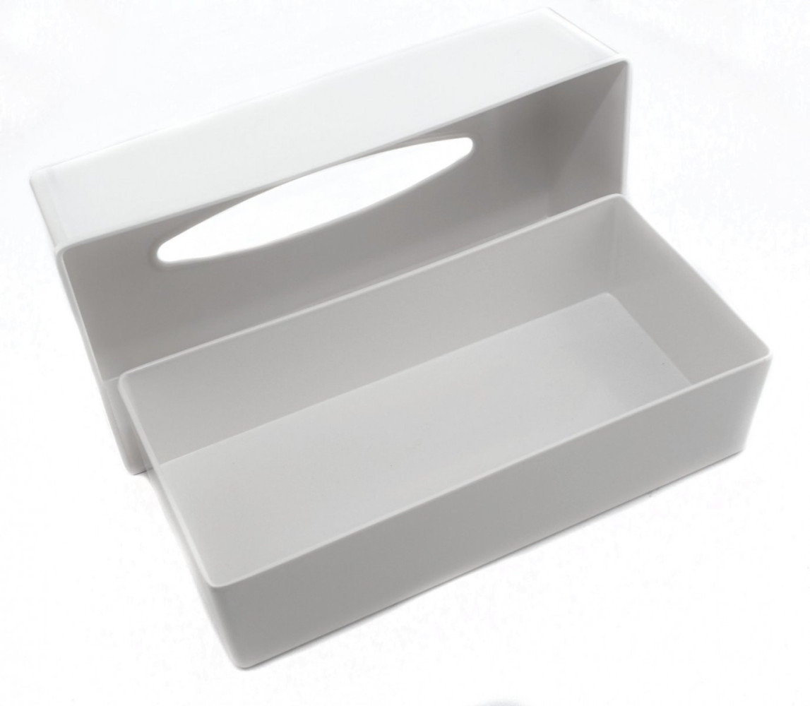 Диспенсер для косметических салфеток из меламина белый 24х6х12 см