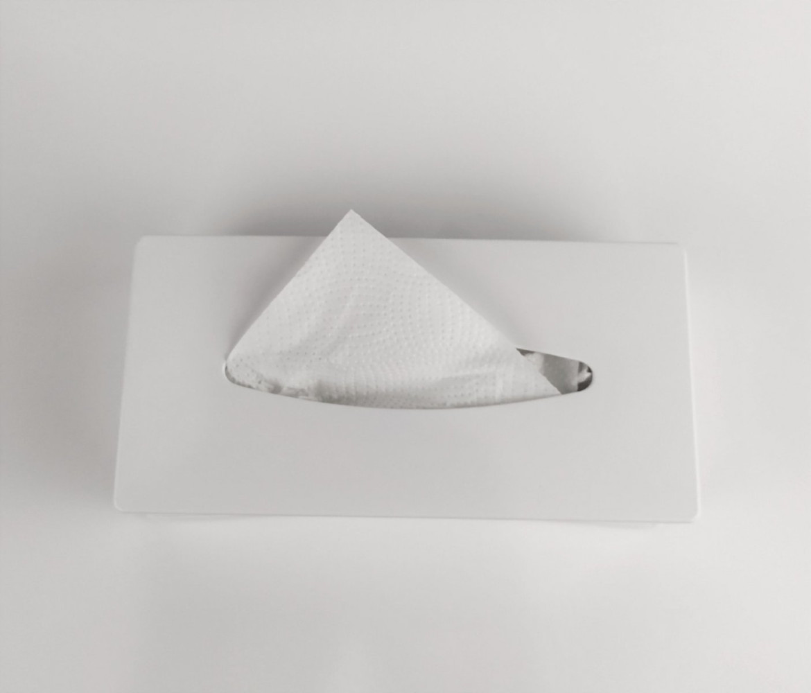 Диспенсер для косметических салфеток из меламина белый 24х6х12 см