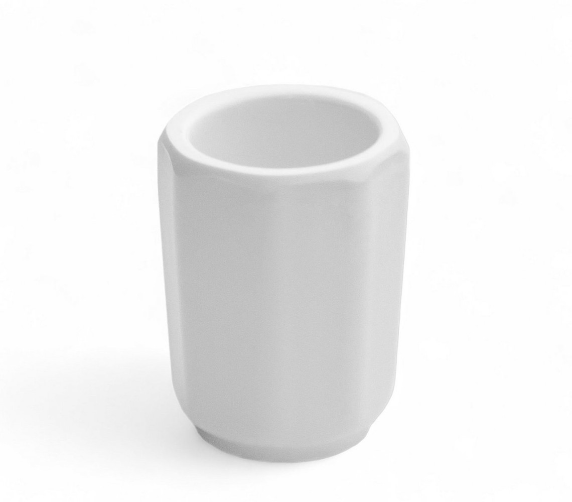 Подставка для зубочисток из меламина круглая белая 3,8х5,2 см