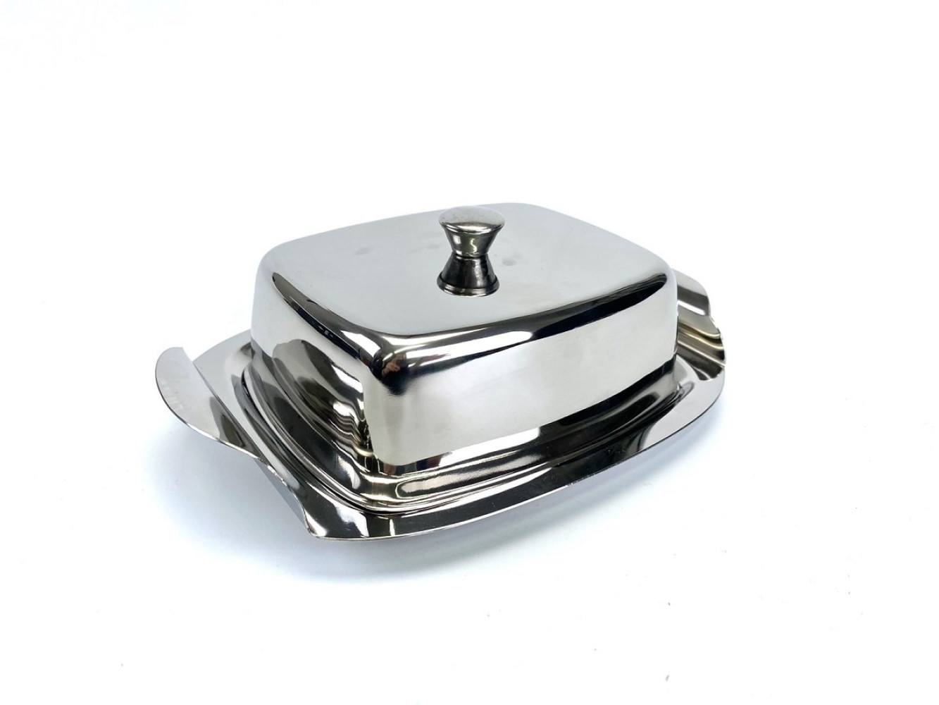 Масленка из нержавеющей стали с крышкой 19,7х13,5х6 см